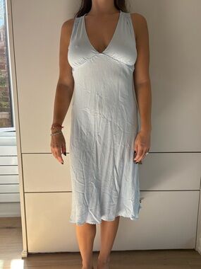 Wilfred Pale Blue V-Neck Slip Dress